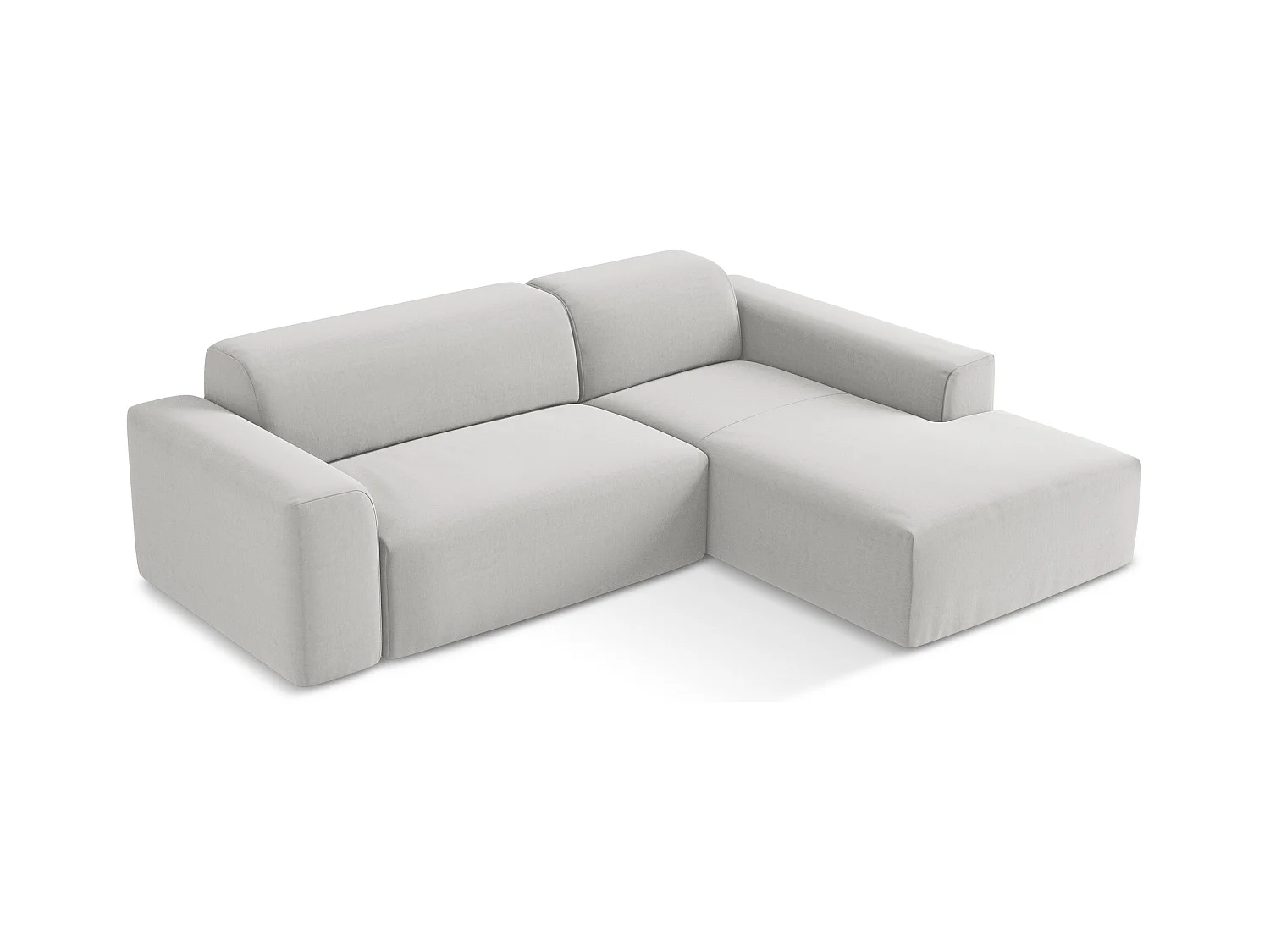 Modulaire hoekbank rechts van zilver velours - KELI