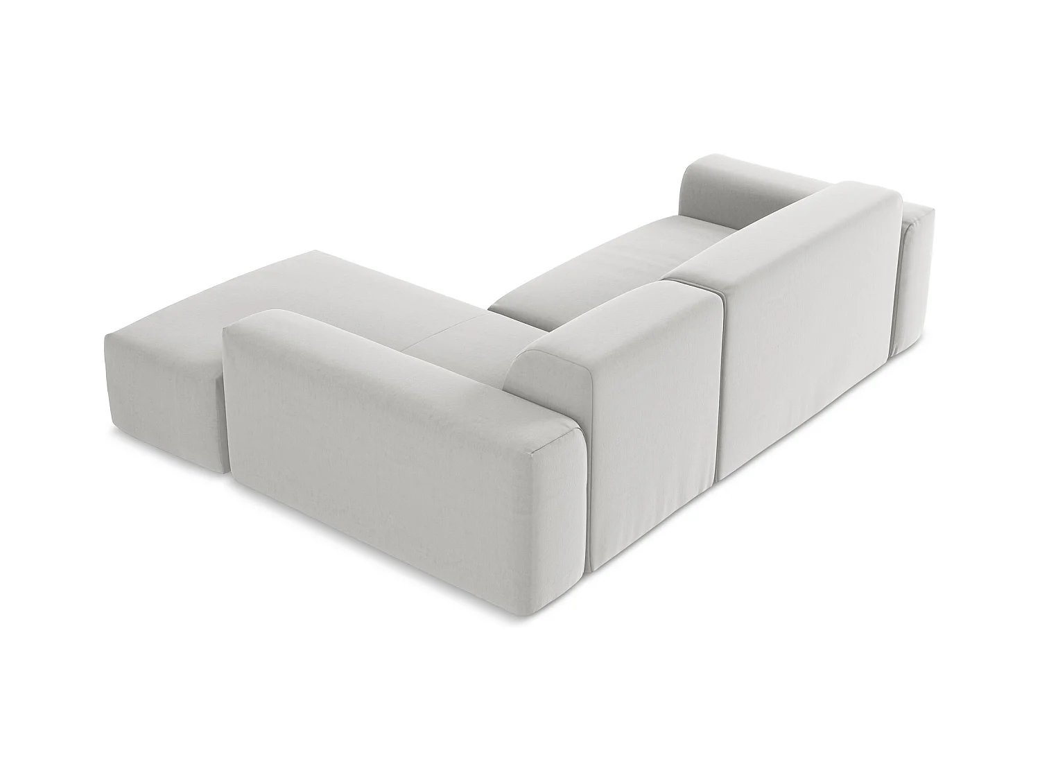 Modulaire hoekbank rechts van zilver velours - KELI