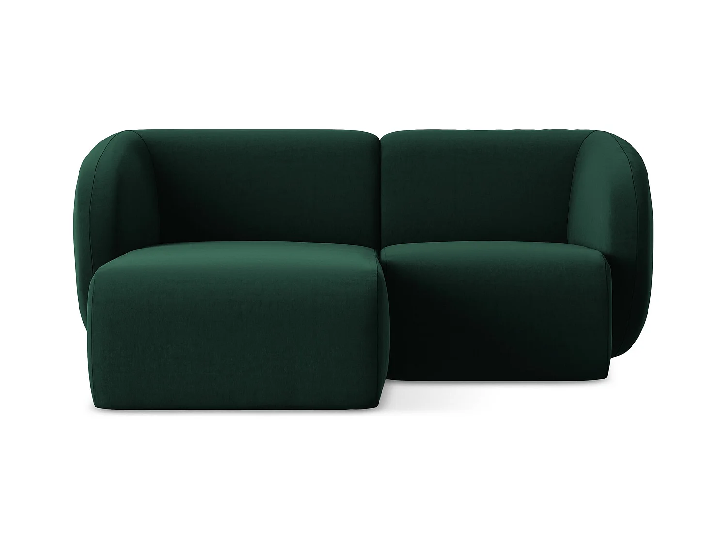 2,5-Sitzer Modulares Ecksofa - Ecke Links - Samt - Flaschengrün - LANI