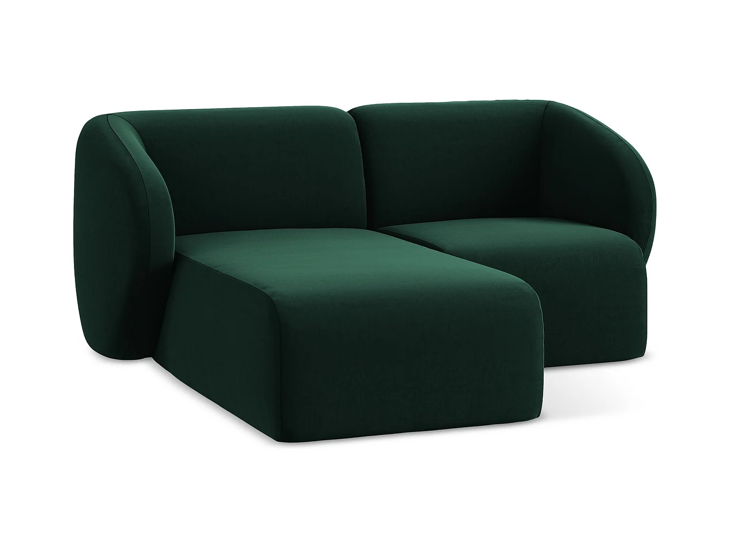 2,5-Sitzer Modulares Ecksofa - Ecke Links - Samt - Flaschengrün - LANI