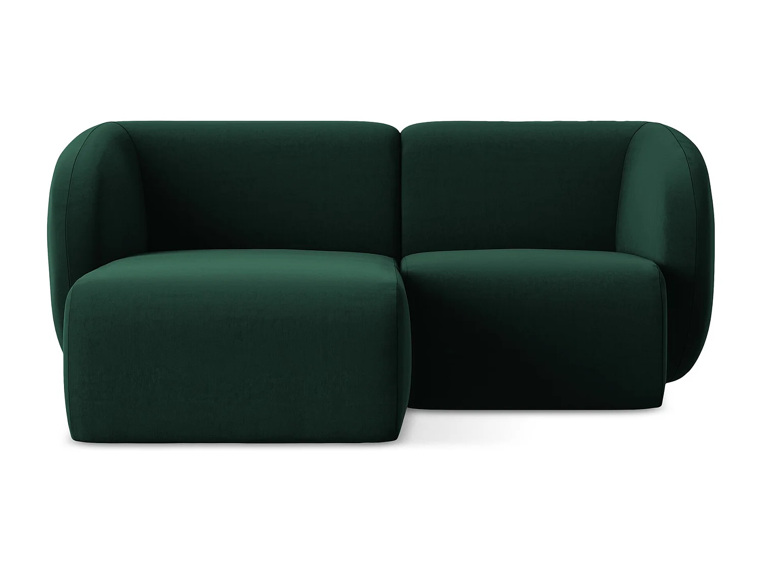 Modulaire hoekbank links van flessengroen velours - LANI