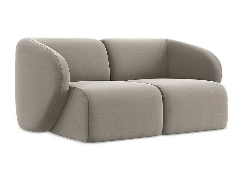 2-Sitzer Sofa - - Samt - Taupe - LANI