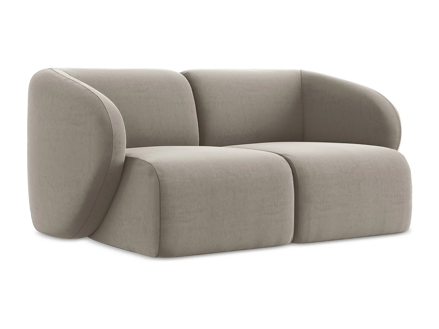 2-Sitzer Sofa - - Samt - Taupe - LANI
