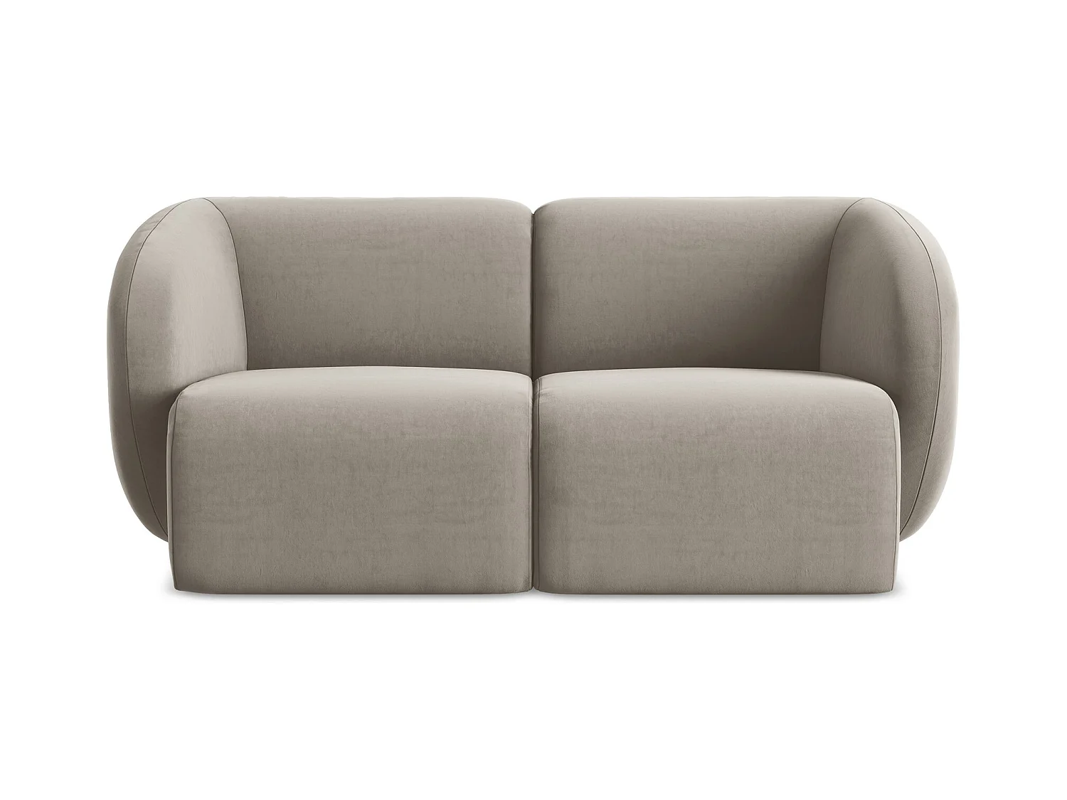 2-Sitzer Sofa - - Samt - Taupe - LANI
