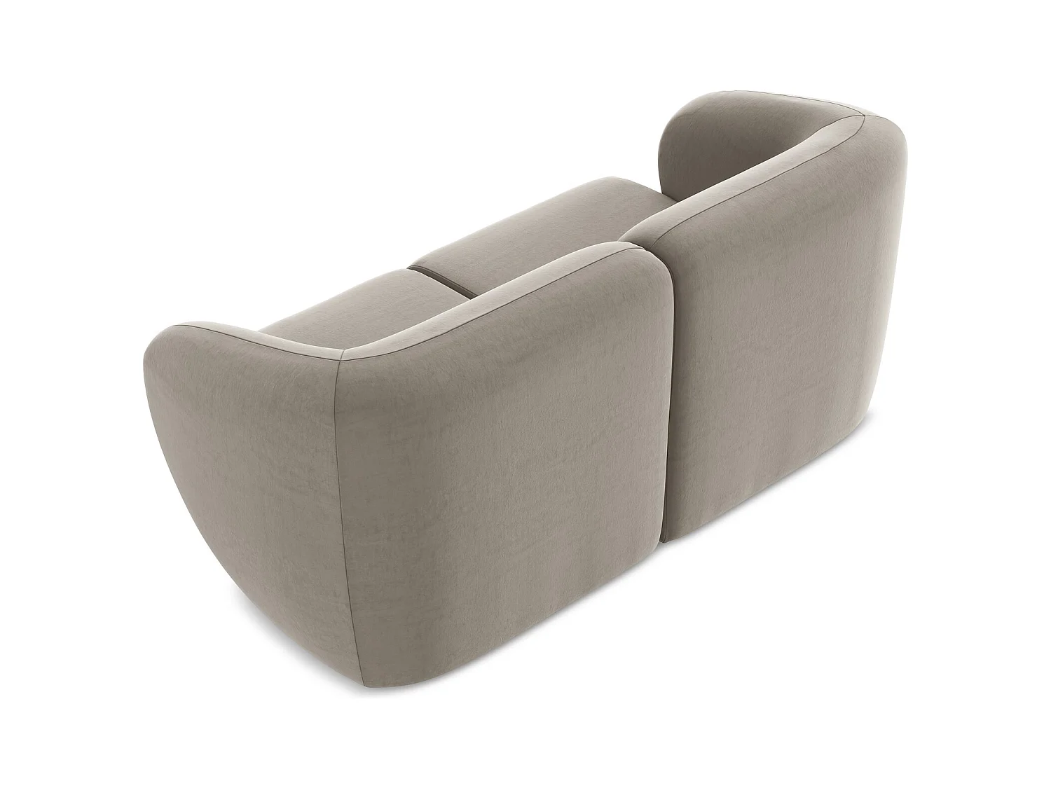 2-Sitzer Sofa - - Samt - Taupe - LANI