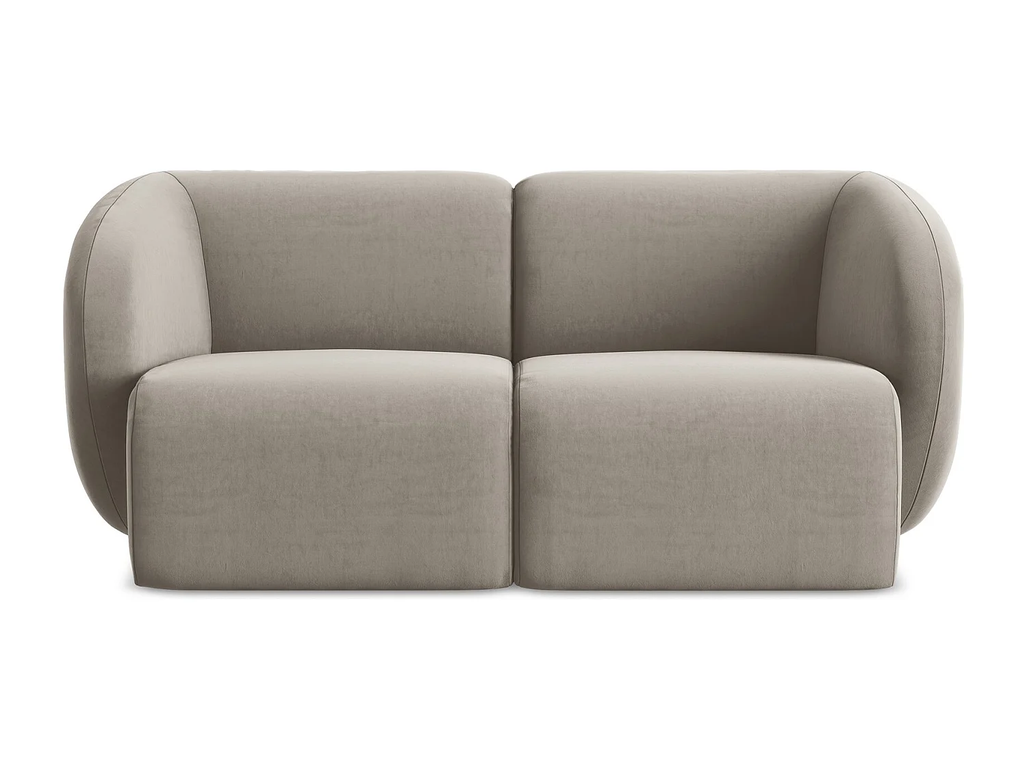 2-Sitzer Sofa - - Samt - Taupe - LANI