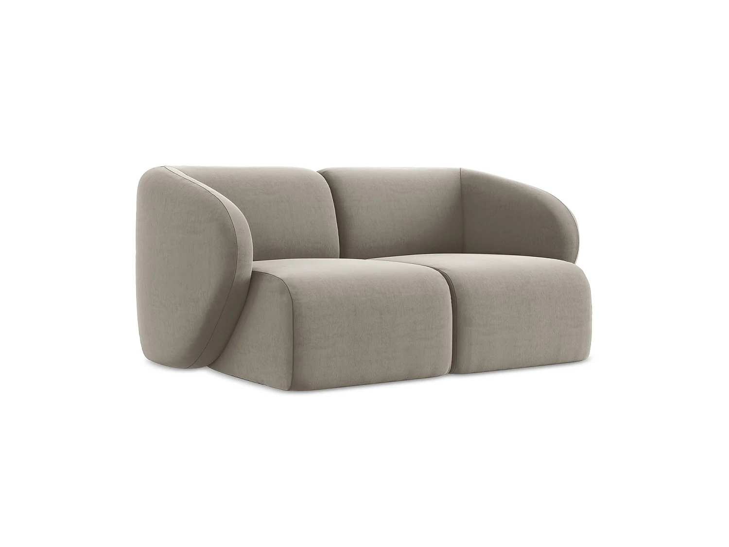 Modułowa sofa 2-osobowa - z tkaniny welwetowej - kreci - CERVO