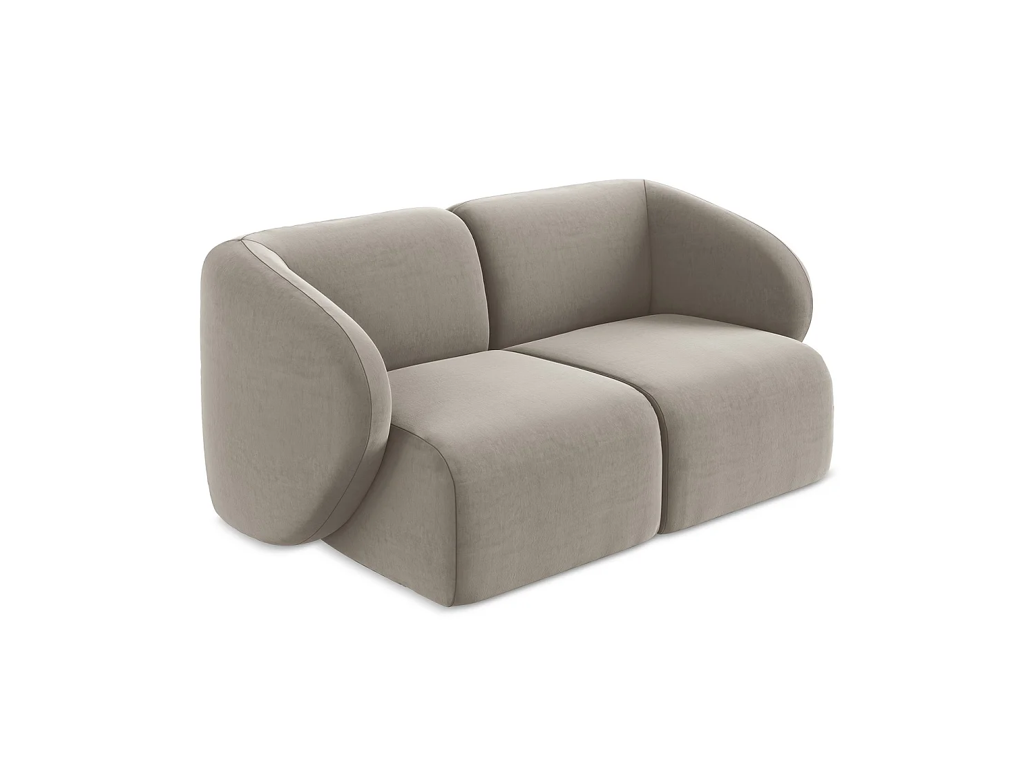 Modułowa sofa 2-osobowa - z tkaniny welwetowej - kreci - CERVO
