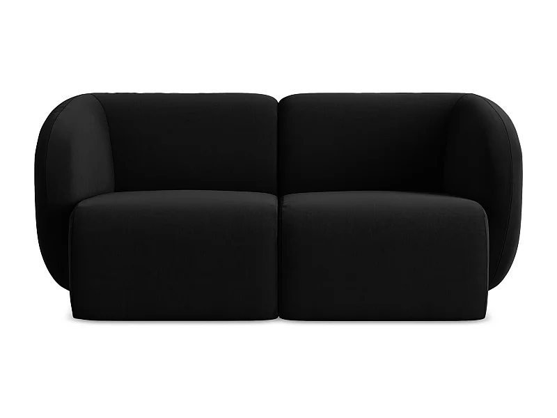 2-Sitzer Sofa - - Samt - Schwarz - LANI