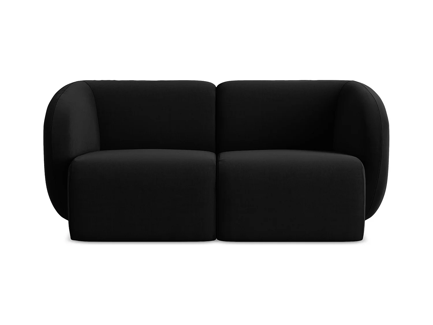2-Sitzer Sofa - - Samt - Schwarz - LANI