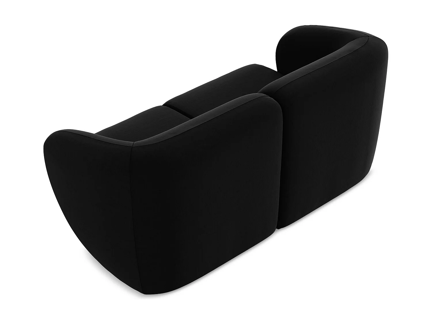 2-Sitzer Sofa - - Samt - Schwarz - LANI