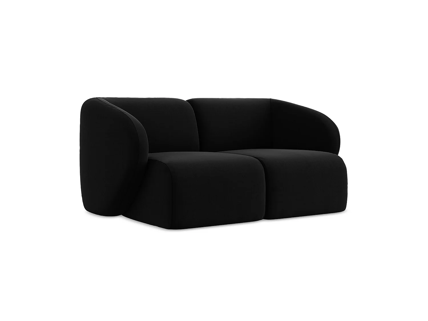 Modułowa sofa 2-osobowa - z tkaniny welwetowej - czarny - CERVO