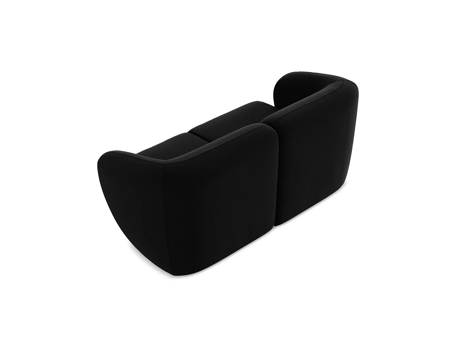Modułowa sofa 2-osobowa - z tkaniny welwetowej - czarny - CERVO