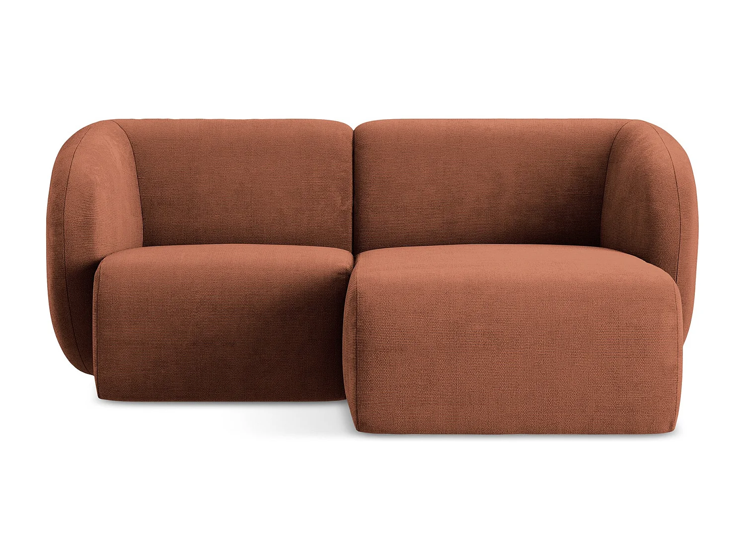 2,5-Sitzer Modulares Ecksofa - Ecke Rechts - Chenille - Terrakotta - LANI