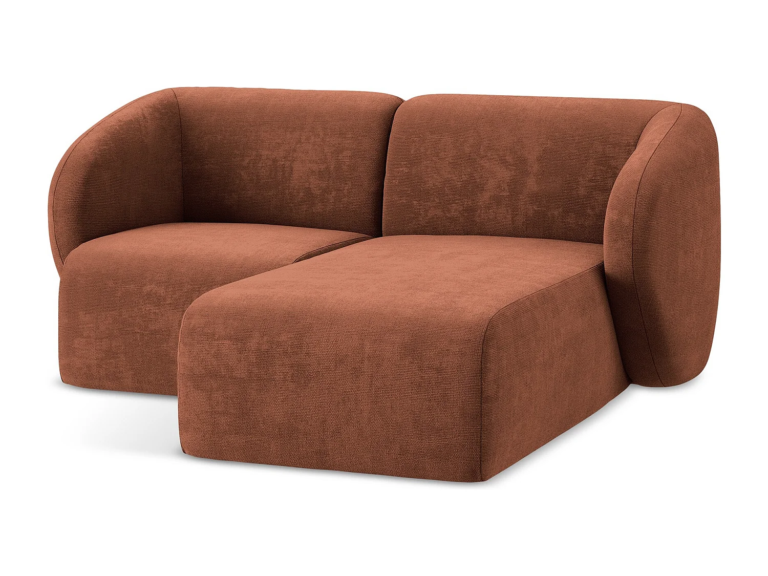 2,5-Sitzer Modulares Ecksofa - Ecke Rechts - Chenille - Terrakotta - LANI