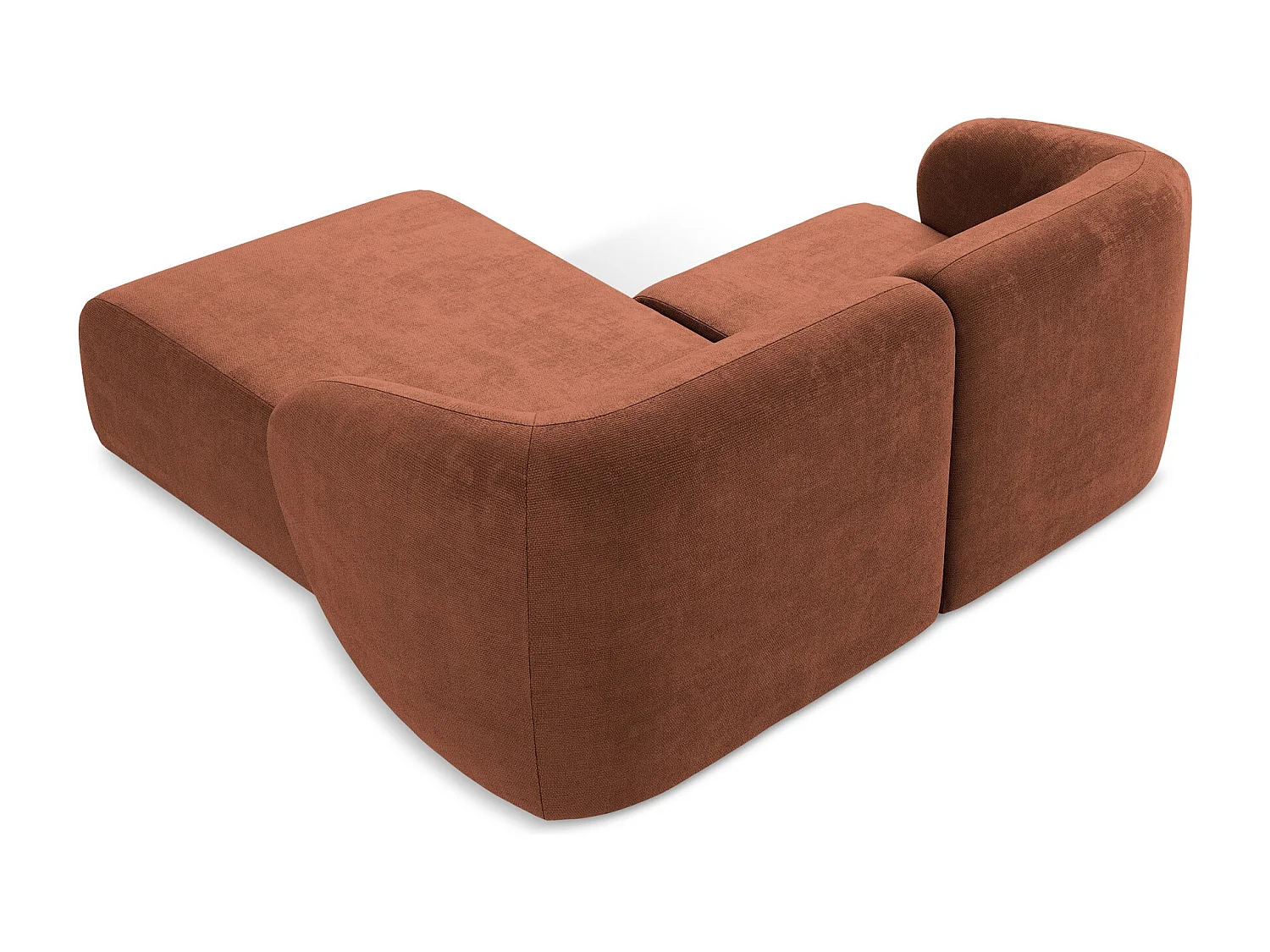 2,5-Sitzer Modulares Ecksofa - Ecke Rechts - Chenille - Terrakotta - LANI