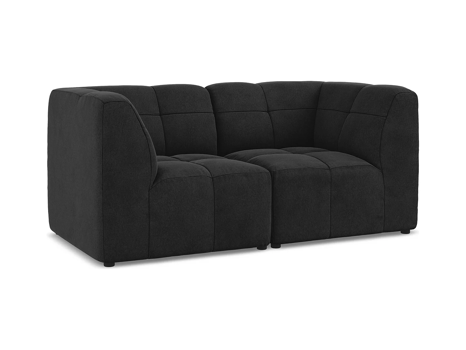 2-Sitzer Sofa - - Samt - Schwarz - ALOHA