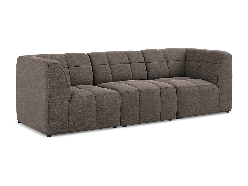 Driezits modulaire bank van chocolade bouclé - ALOHA