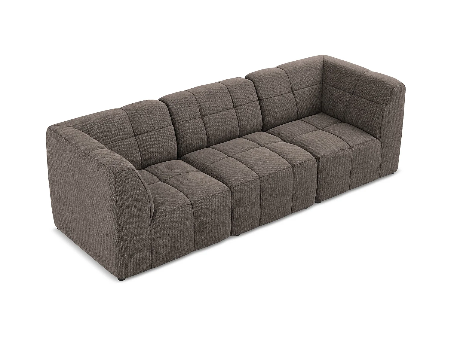 Driezits modulaire bank van chocolade bouclé - ALOHA