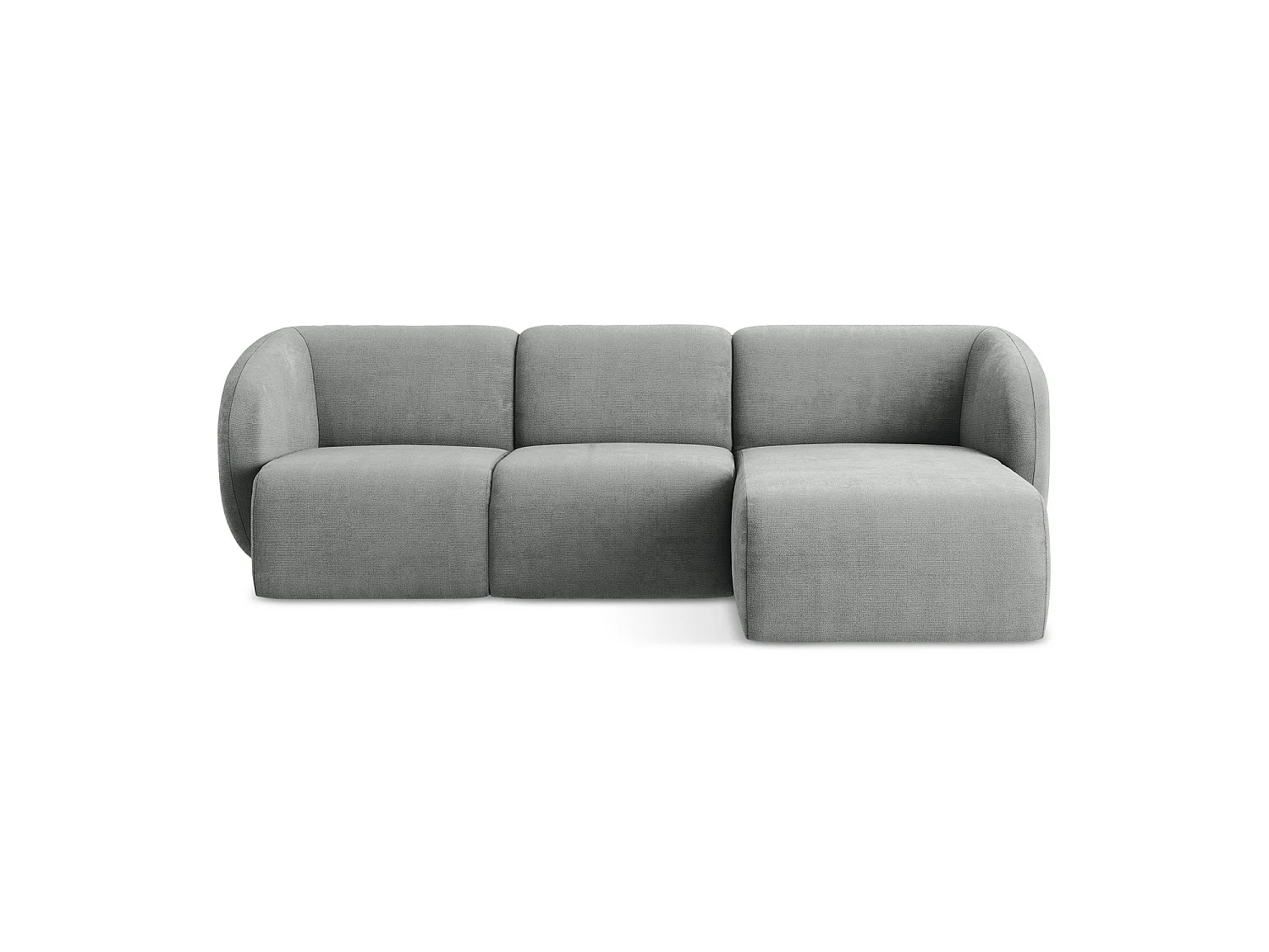 Modulaire hoekbank rechts van grijs chenille stof - CERVO