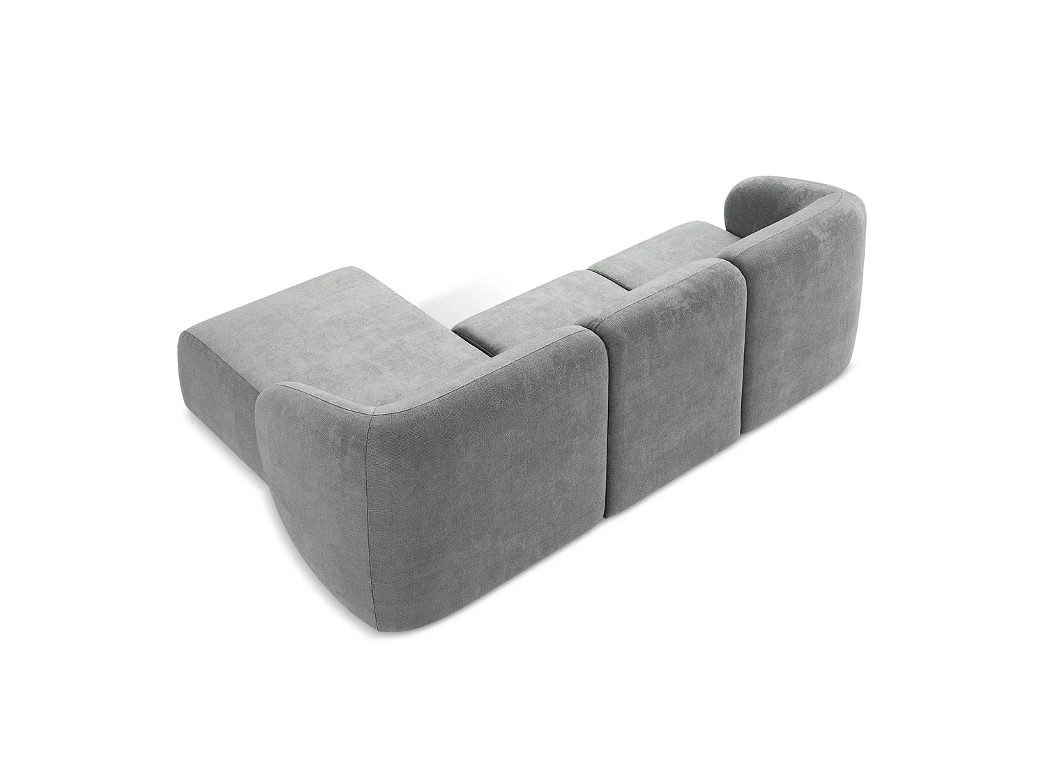 Modulaire hoekbank rechts van grijs chenille stof - CERVO