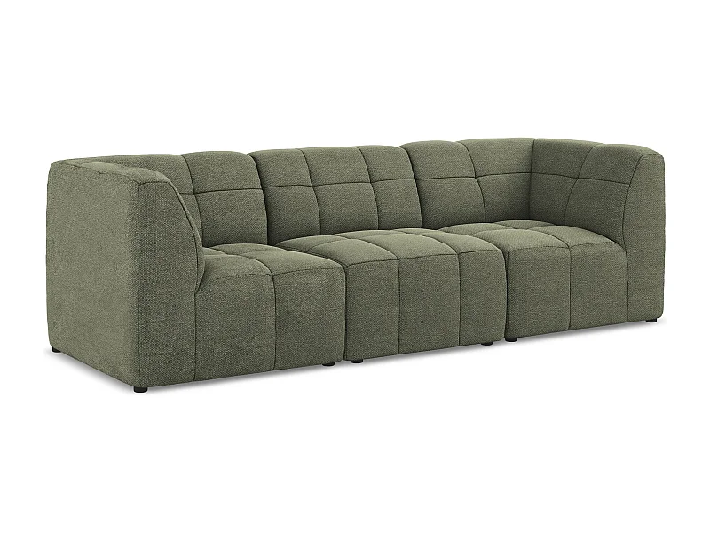 Modulares 3-Sitzer Sofa - - Bouclé - Olive - ALOHA