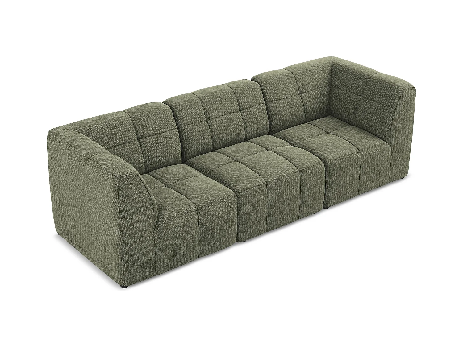 Modulares 3-Sitzer Sofa - - Bouclé - Olive - ALOHA