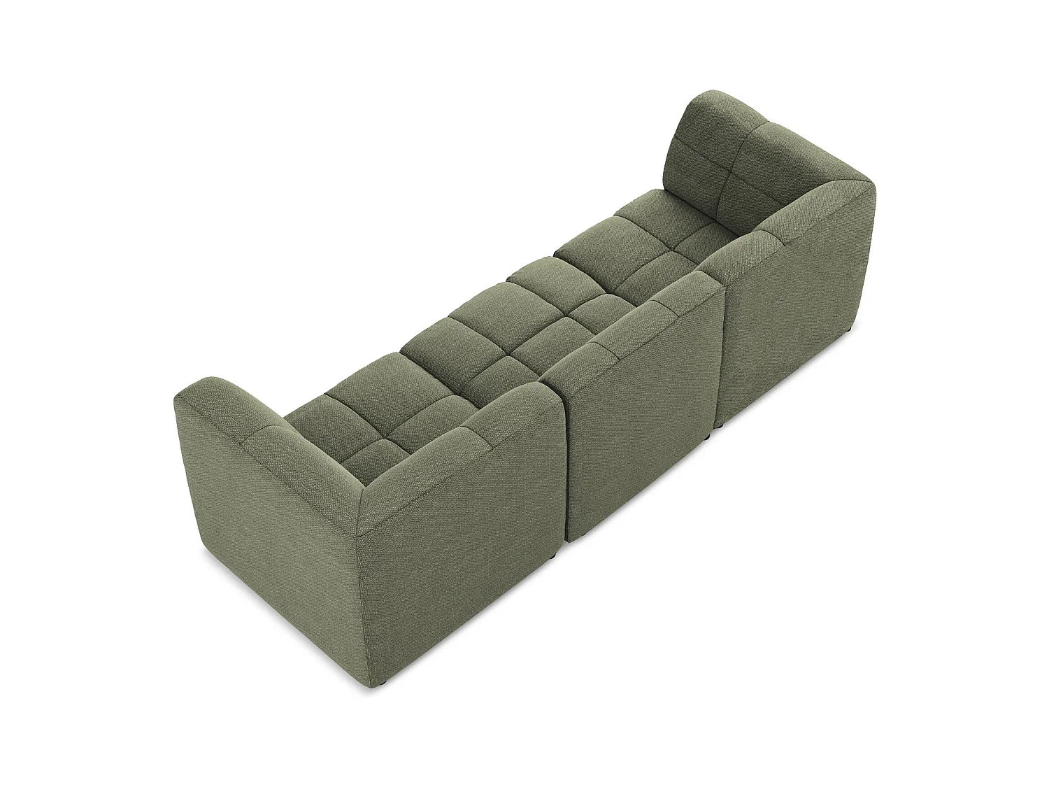 Modulares 3-Sitzer Sofa - - Bouclé - Olive - ALOHA