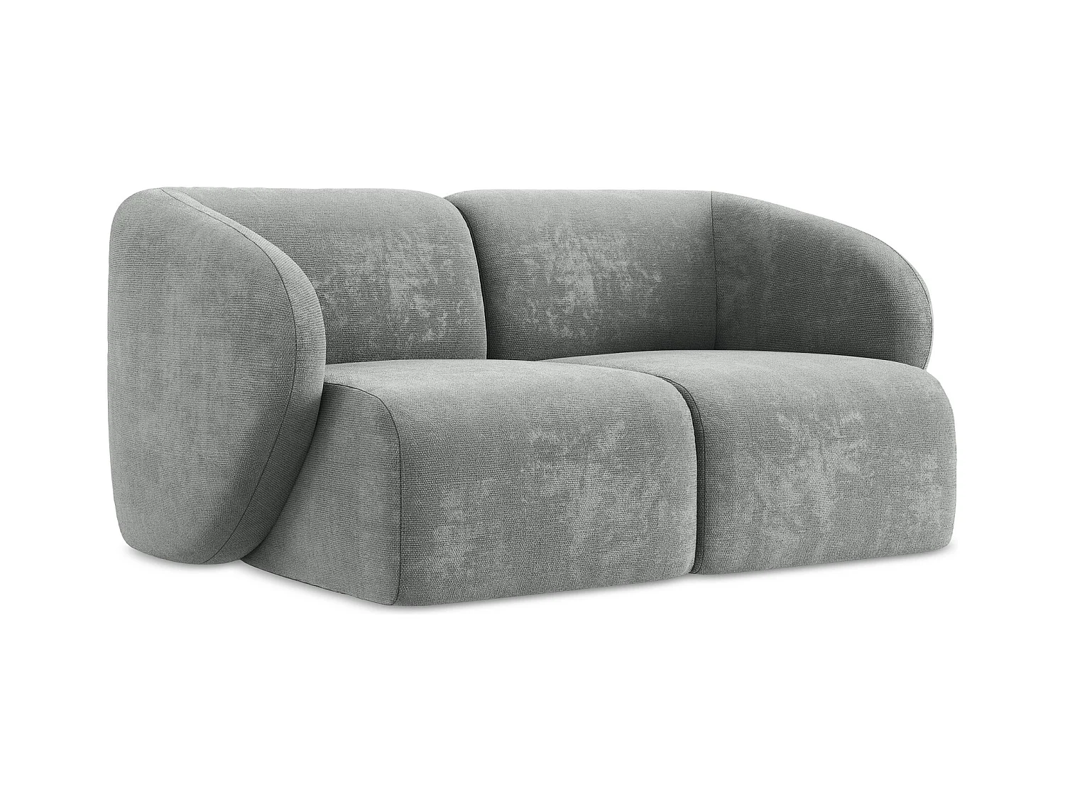 Sofá modular 2 plazas de tela chenilla gris - LANI