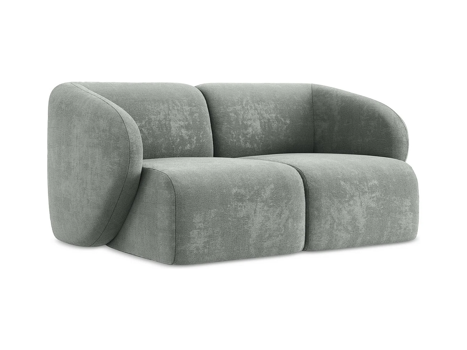 Canapé modulable 2 places en tissu chenille - gris - LANI