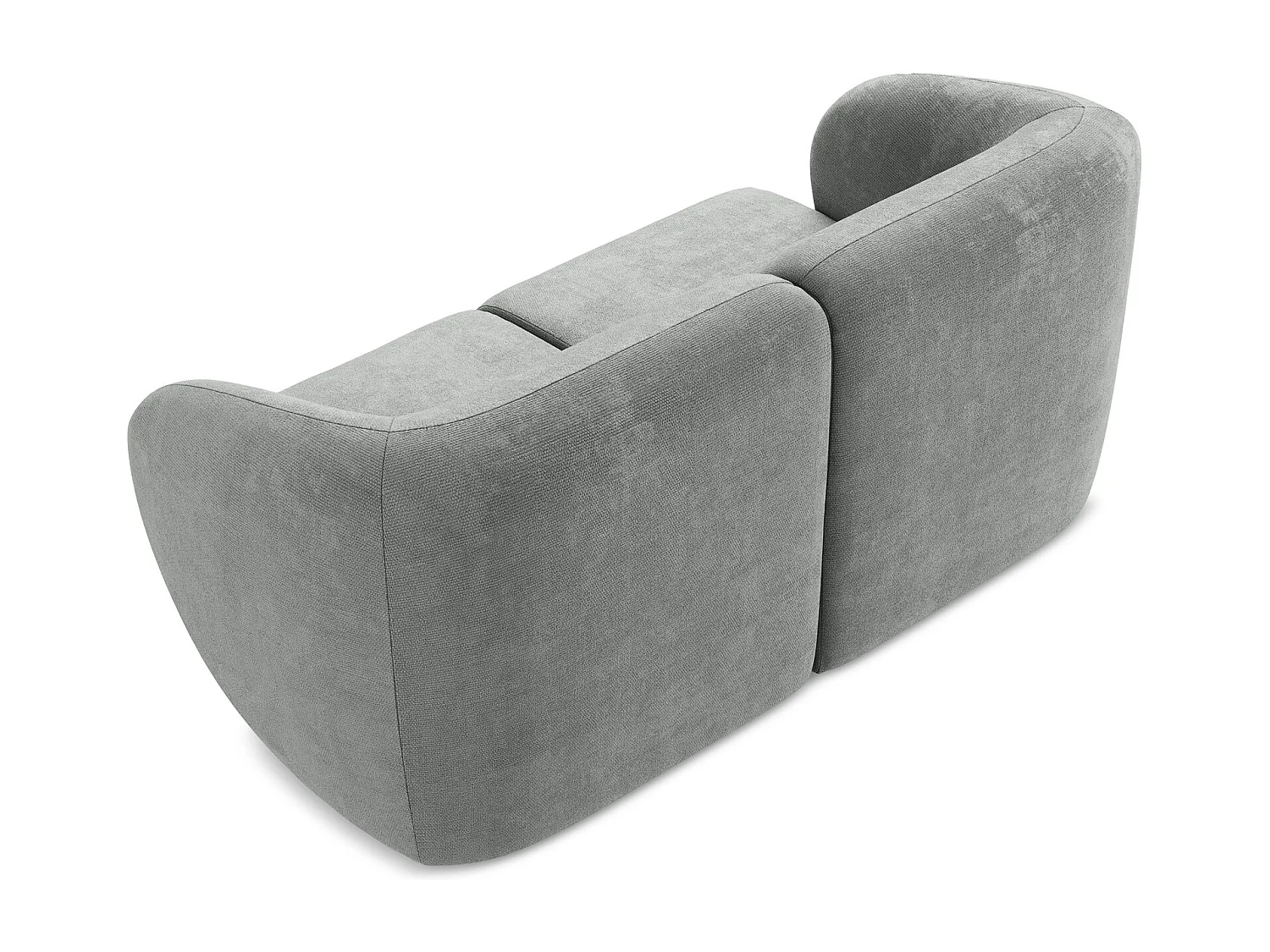2-Sitzer Sofa - - Chenille - Grau - LANI