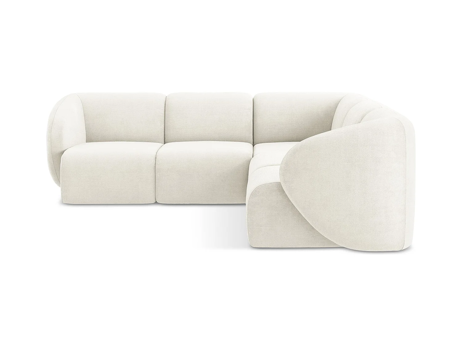 Modulares Ecksofa - - Chenille - Weiß - LANI