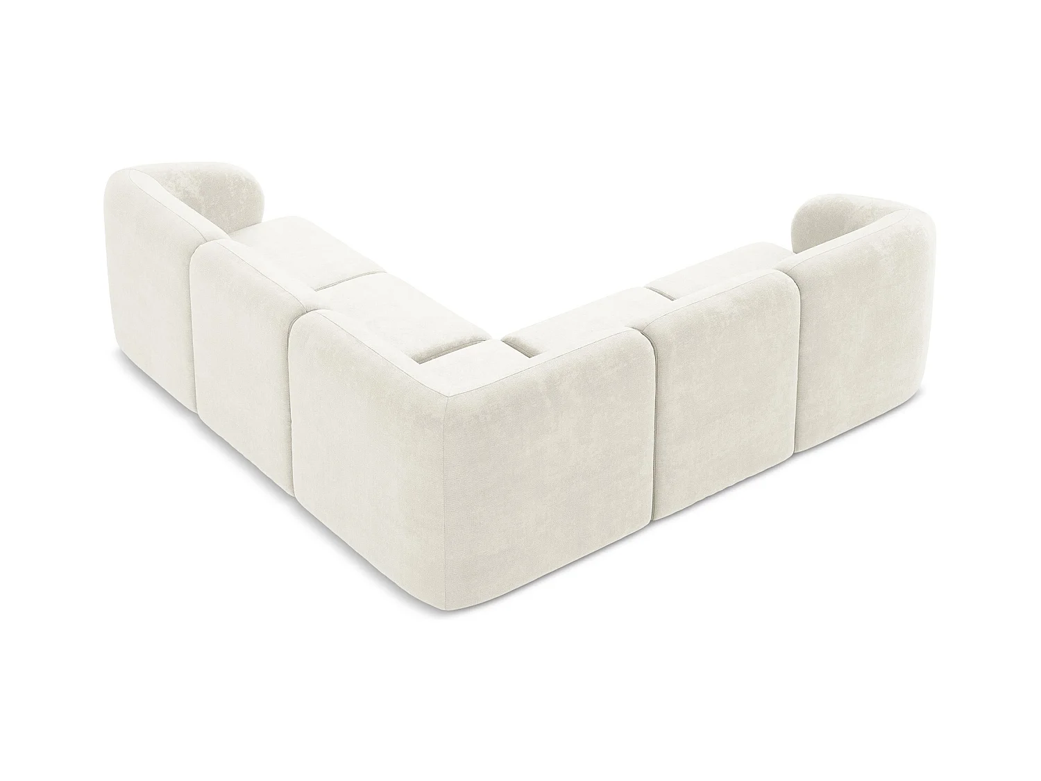 Modulares Ecksofa - - Chenille - Weiß - LANI