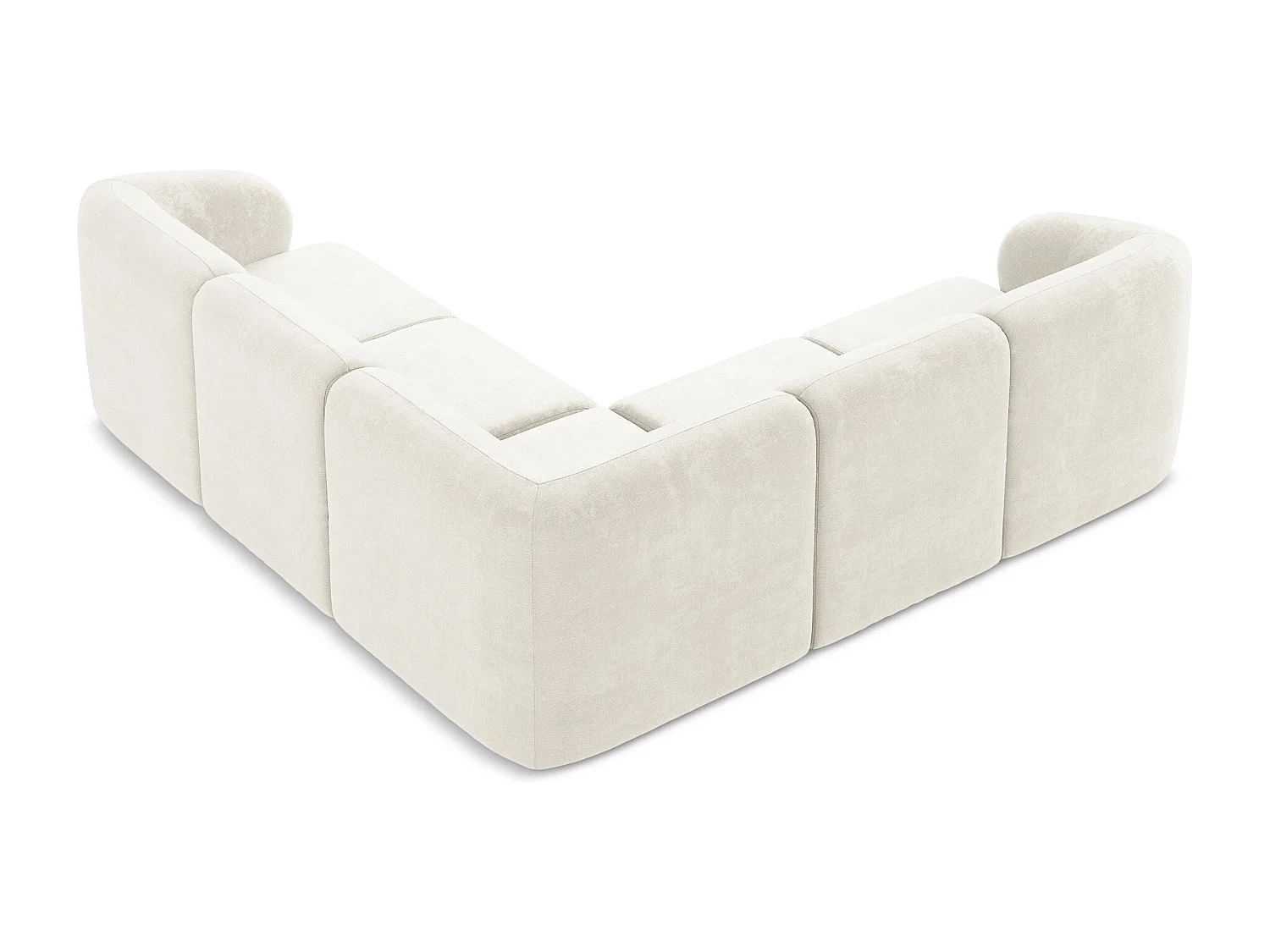 Modułowy narożnik - z tkaniny szenilowej - biały - LANI