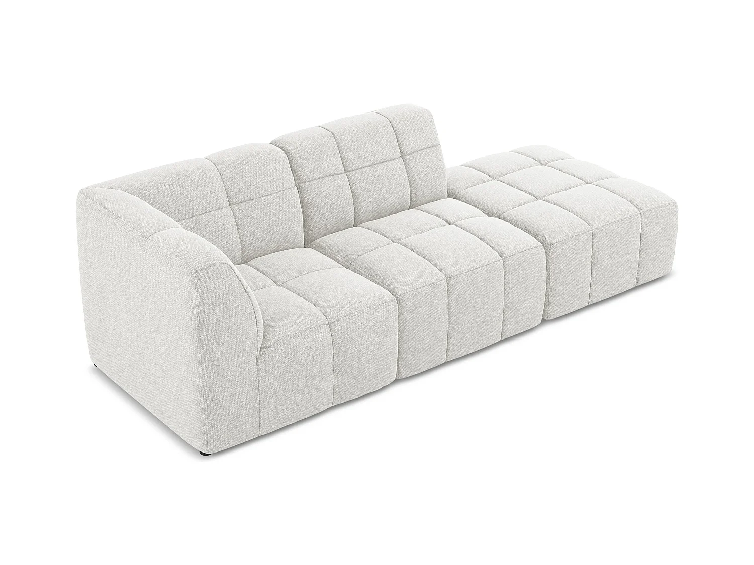 3-Sitzer Modulares Ecksofa - Ecke Rechts - Bouclé - Weiß - ALOHA