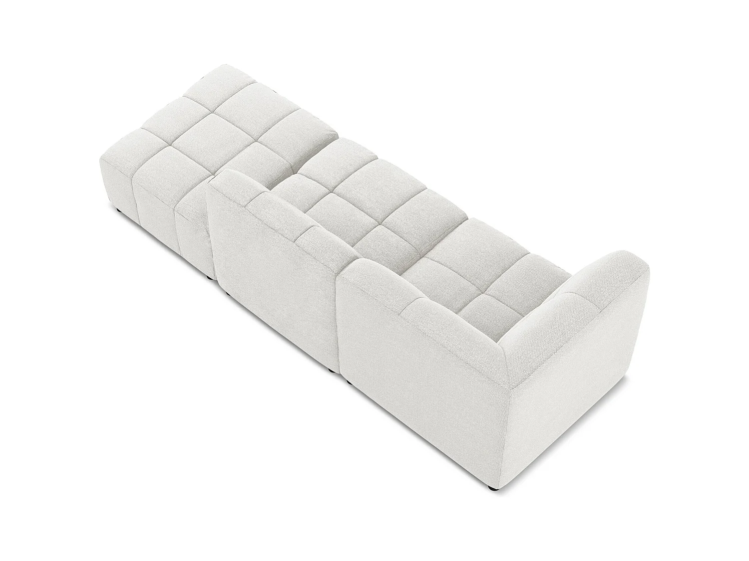 3-Sitzer Modulares Ecksofa - Ecke Rechts - Bouclé - Weiß - ALOHA