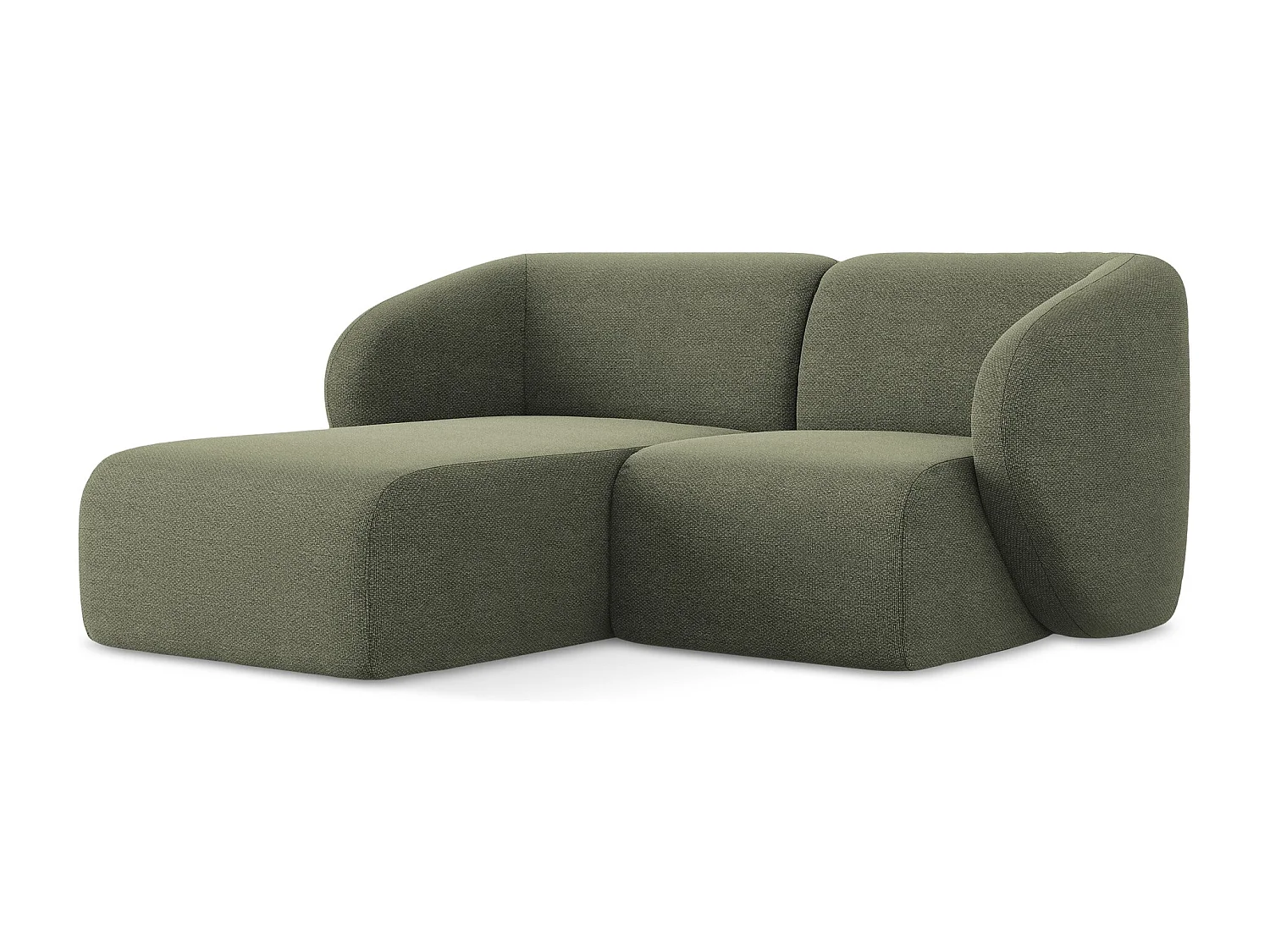 2,5-Sitzer Modulares Ecksofa - Ecke Links - Bouclé - Olive - LANI