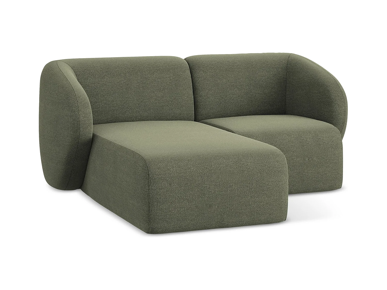2,5-Sitzer Modulares Ecksofa - Ecke Links - Bouclé - Olive - LANI