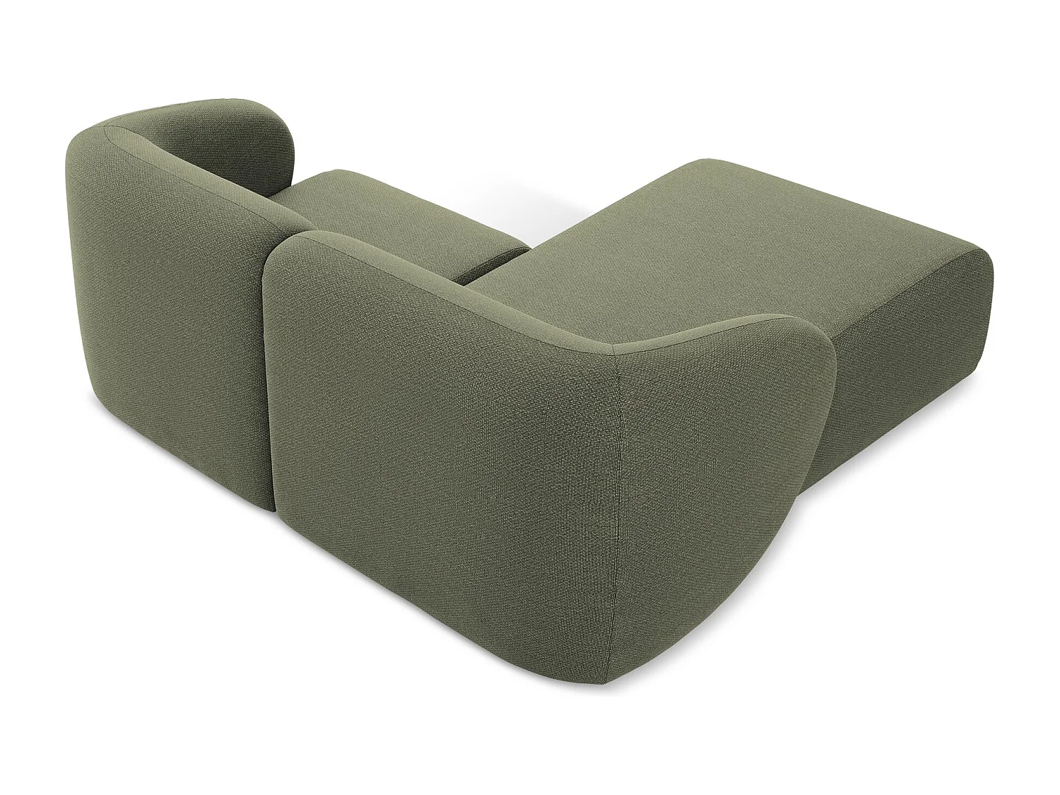 2,5-Sitzer Modulares Ecksofa - Ecke Links - Bouclé - Olive - LANI