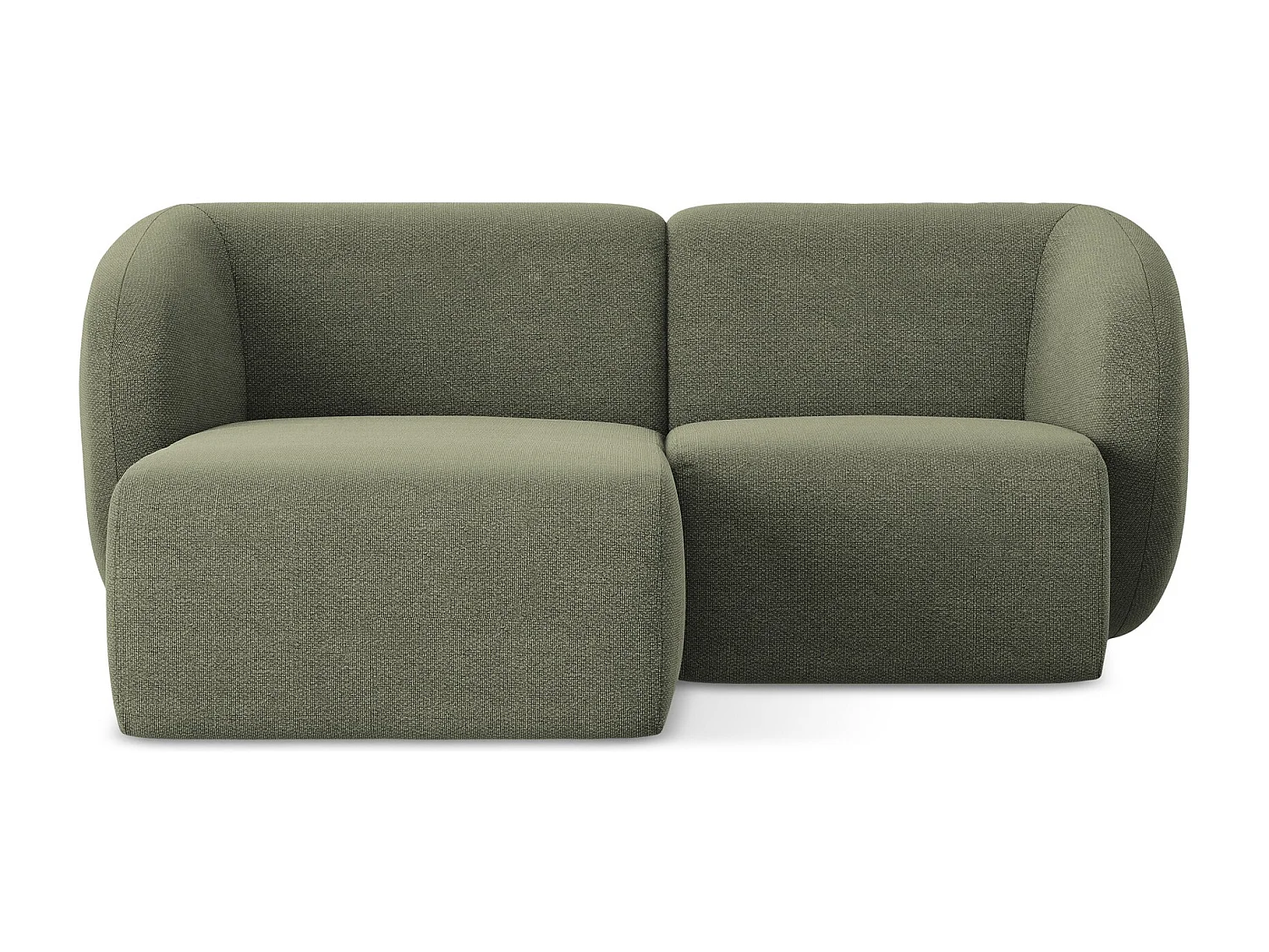 Modulaire hoekbank links van olijfgroen bouclé - LANI