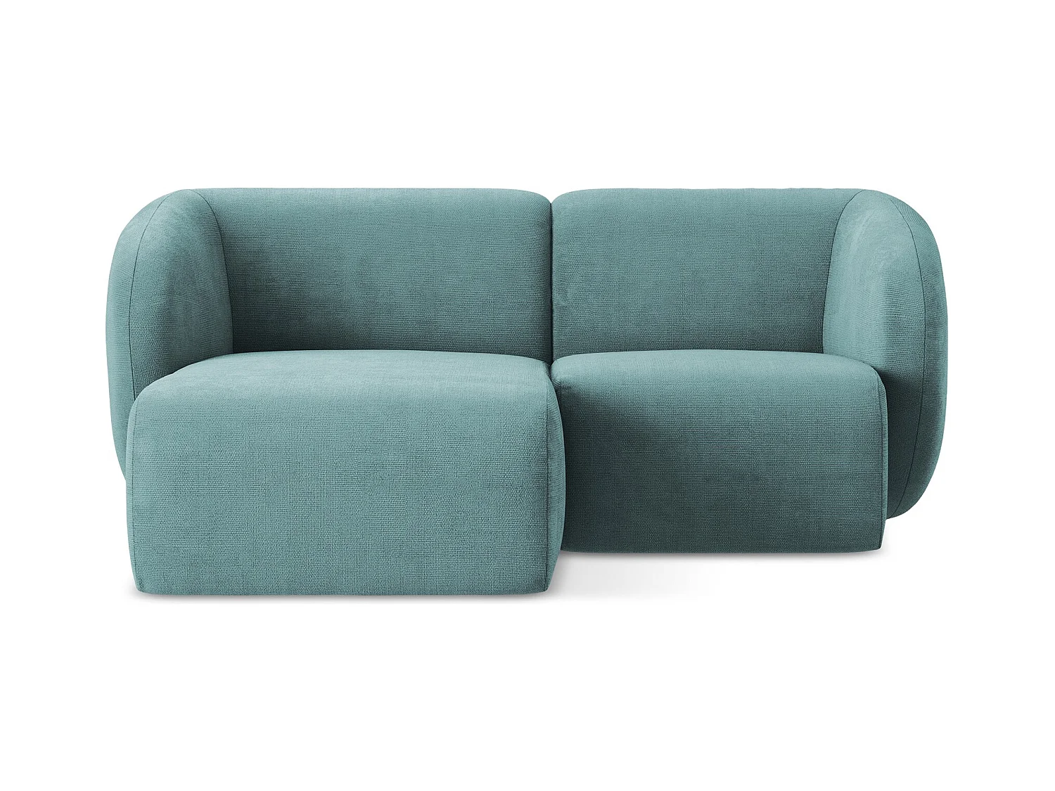 Modulaire hoekbank links van jeans chenille stof - LANI