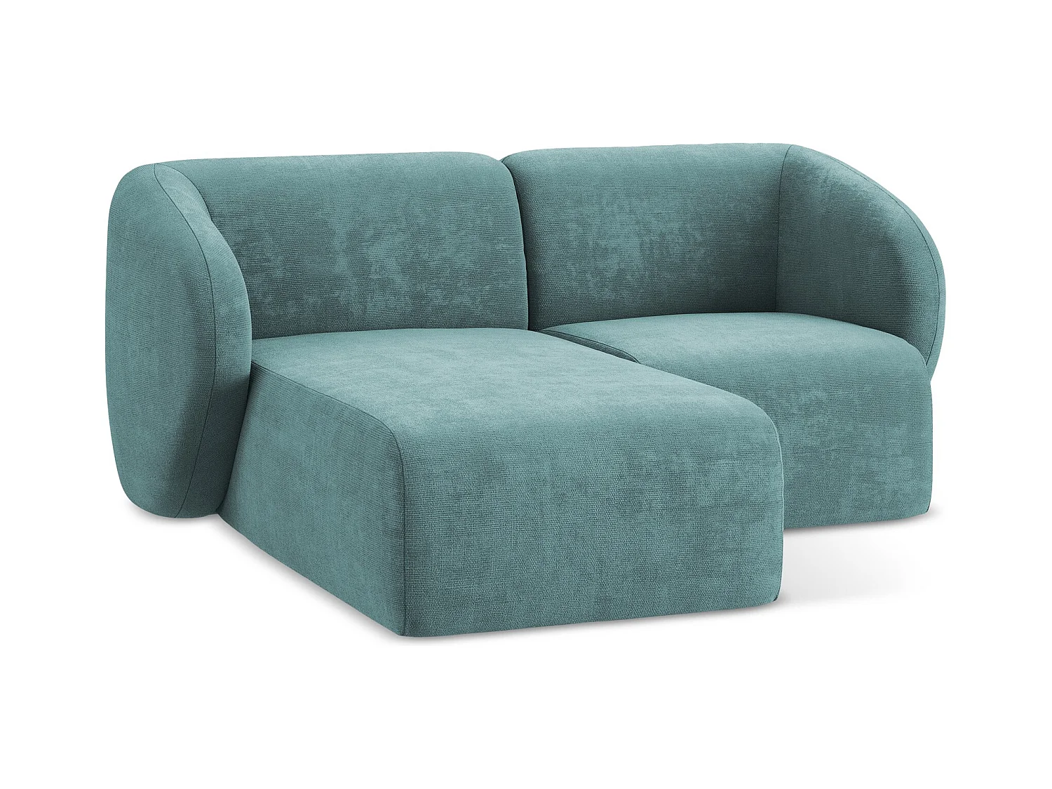 Modulaire hoekbank links van jeans chenille stof - LANI