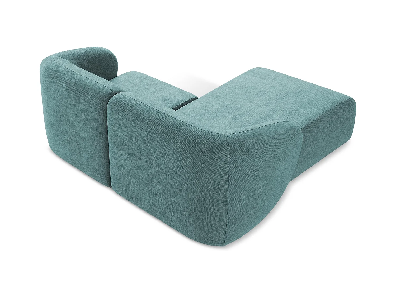 Modulaire hoekbank links van jeans chenille stof - LANI