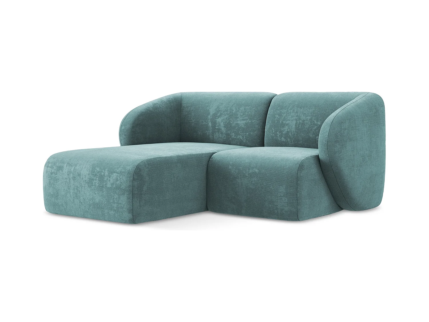 Canapé d'angle 2,5 places modulaire gauche en tissu chenille - jeans - LANI