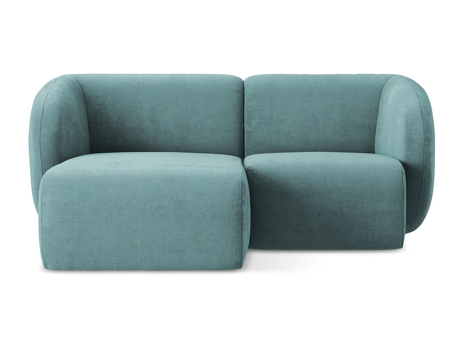 Canapé d'angle 2,5 places modulaire gauche en tissu chenille - jeans - LANI