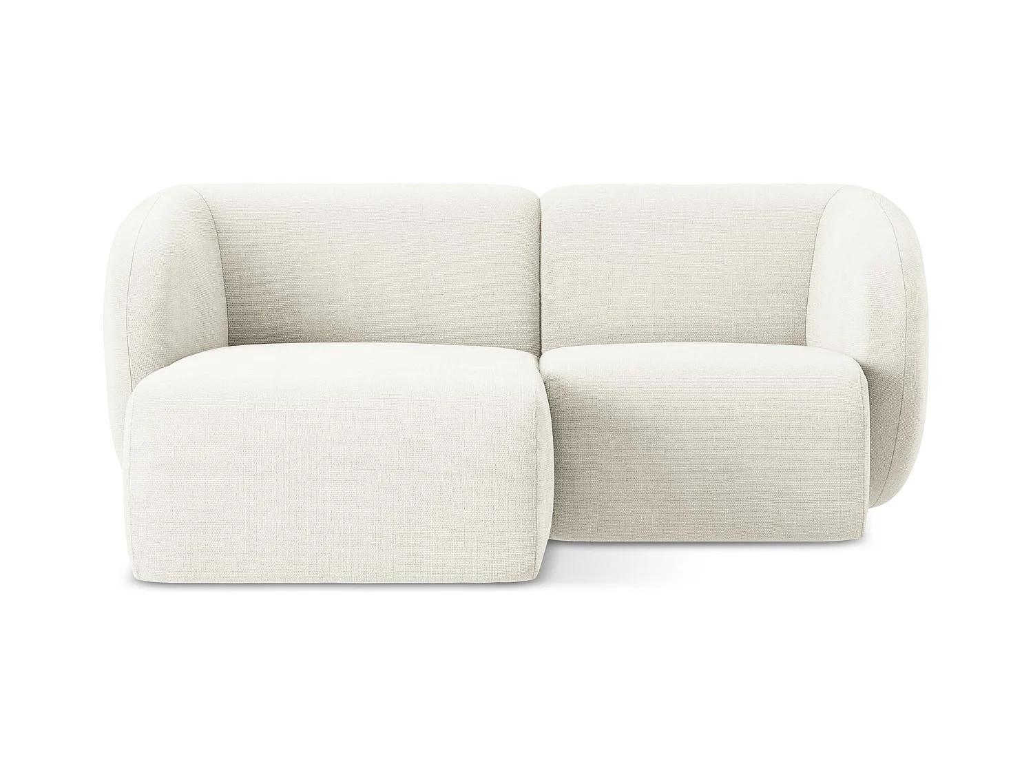 Canapé d'angle 2,5 places modulaire gauche en tissu chenille - blanc - LANI