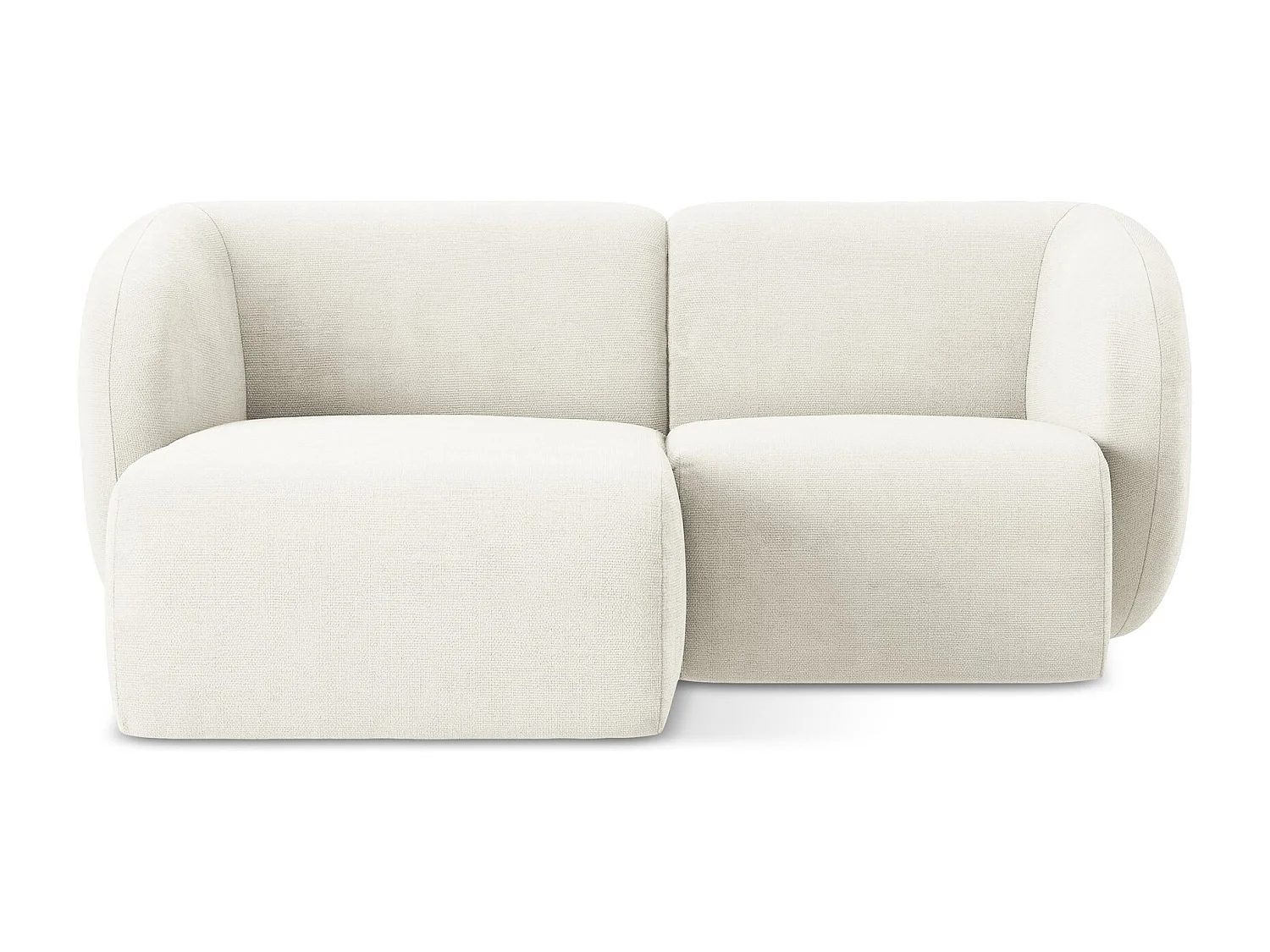 Canapé d'angle 2,5 places modulaire gauche en tissu chenille - blanc - LANI