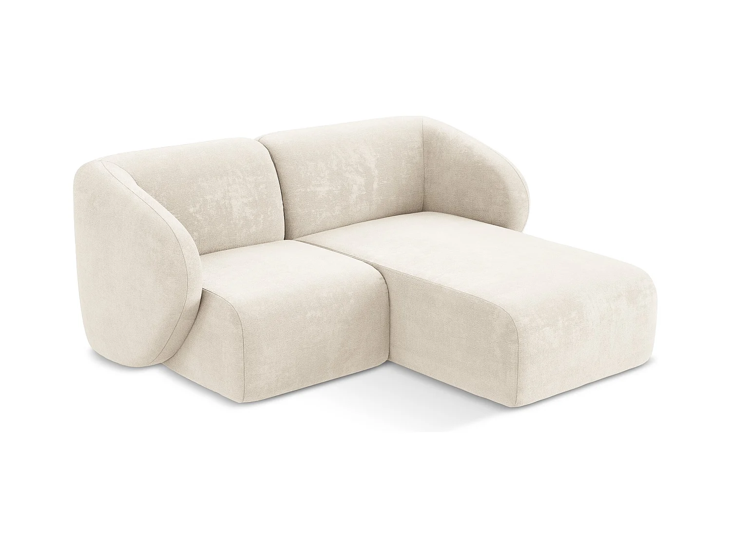 2,5-Sitzer Modulares Ecksofa - Ecke Rechts - Chenille - Hell beige - LANI