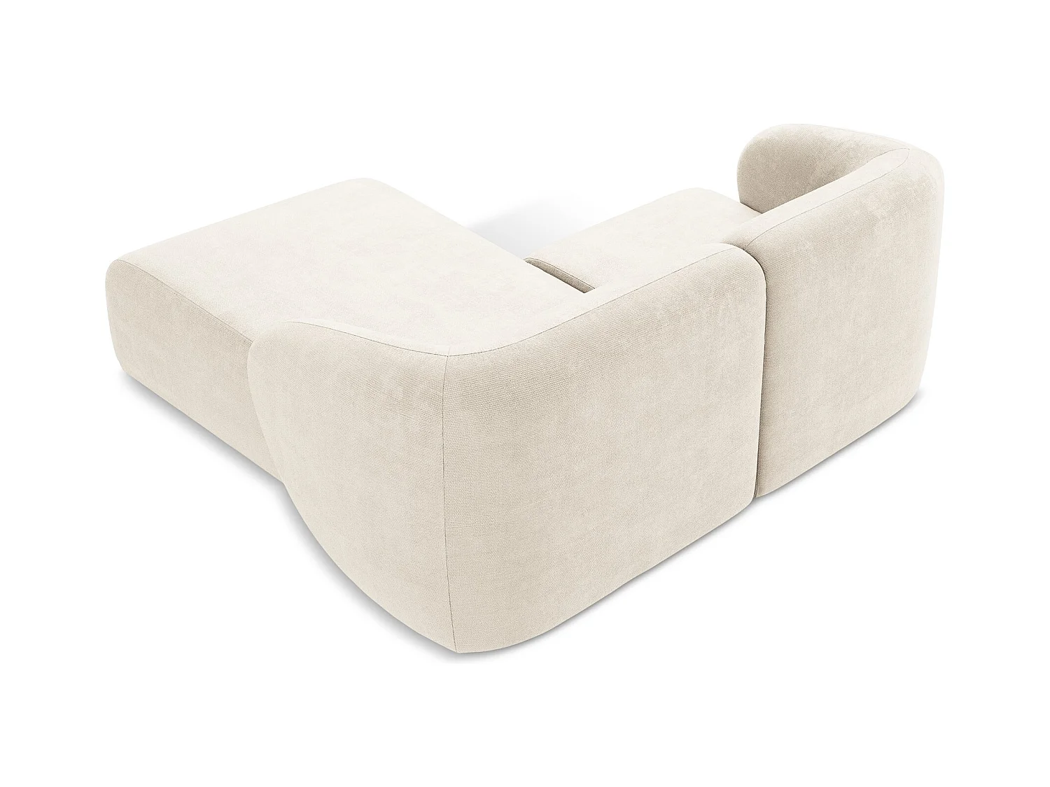 2,5-Sitzer Modulares Ecksofa - Ecke Rechts - Chenille - Hell beige - LANI