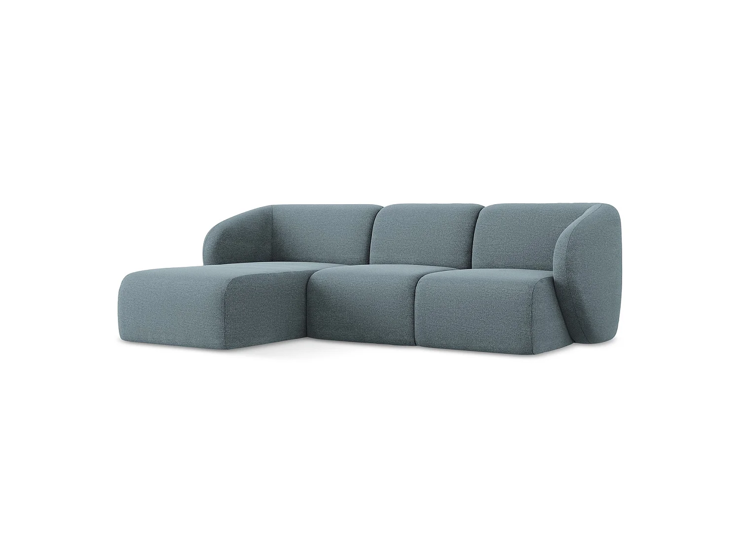Modulaire hoekbank links van jeans bouclé - CERVO